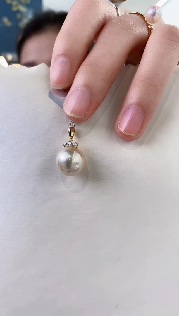 【闪购商品】海水珍珠吊坠(不含链)18K金镶嵌12-13海水珍珠吊坠