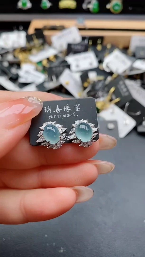 银S925镶嵌戒指翡翠1