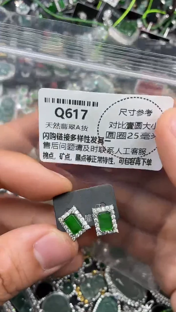 颈饰未镶嵌翡翠Q617耳钉