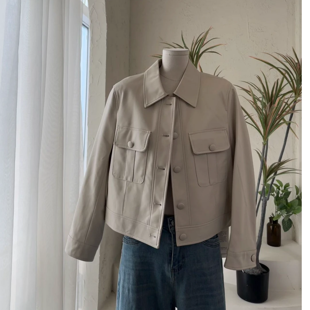 【雪儿专属】新疆包邮-526-1#女款时尚休闲百搭皮衣