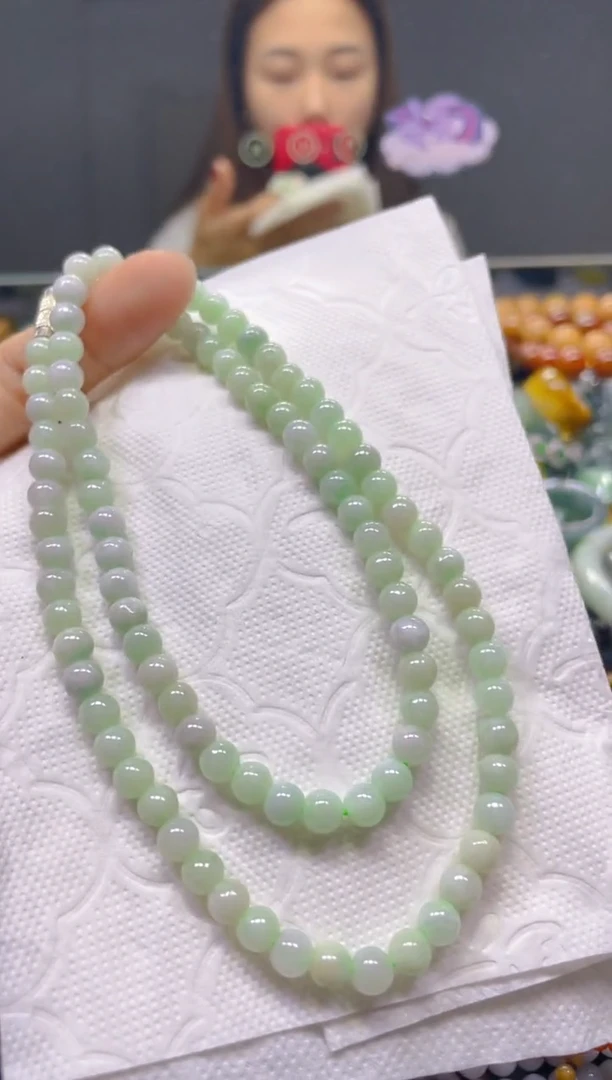 颈饰未镶嵌翡翠5MM/L/翡翠A货，一件也是批发价
