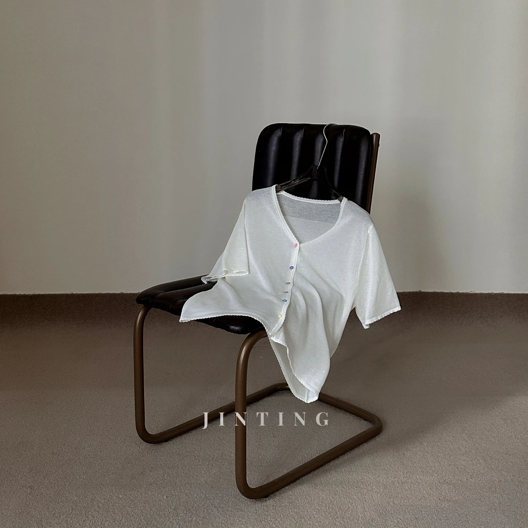 夏季小香风显瘦气质时尚百搭设计感开衫透气短袖-HX2580263