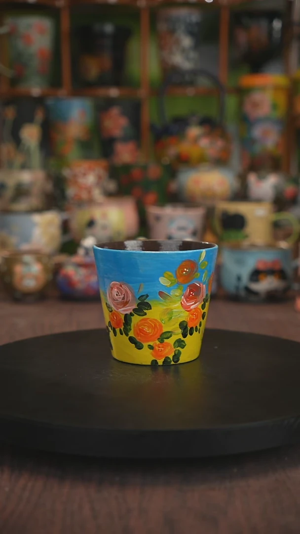 紫砂油画手绘釉下彩