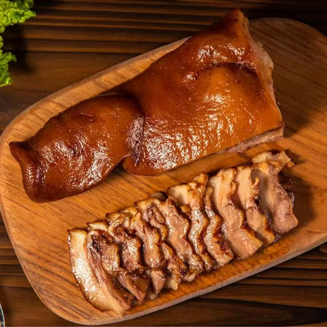 （买三送一只）酱香卤熟食卤猪头肉带猪拱嘴开袋即食每只500克真空