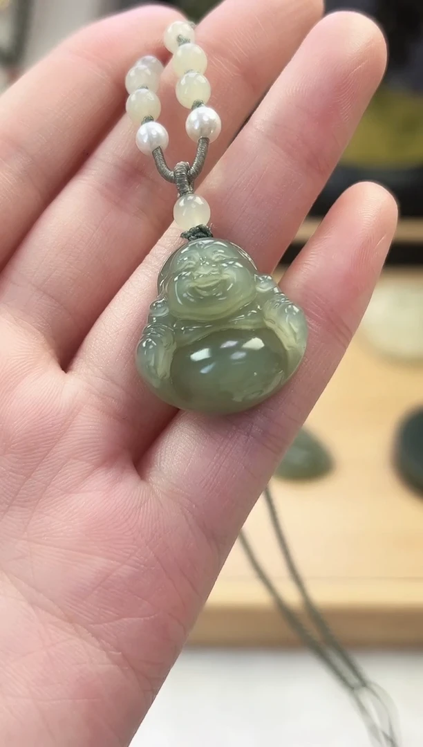 颈饰未镶嵌和田玉25mm佛公