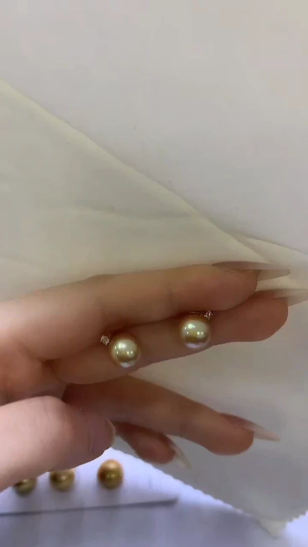 合金合金无9-10mm金珠戴妃耳钉