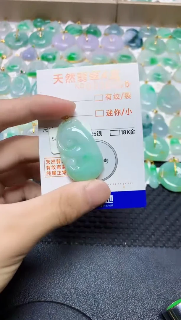 翡翠18K金镶嵌颈饰879879879789