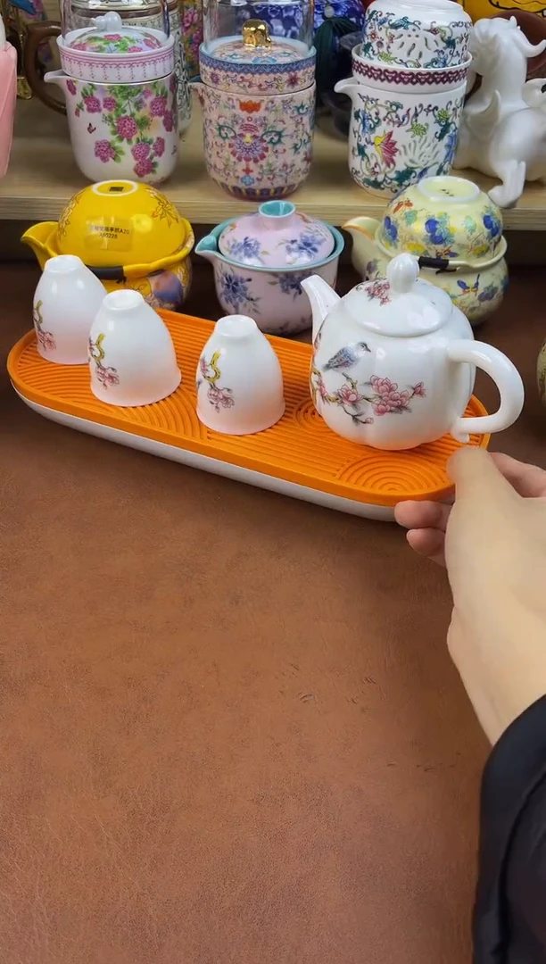 陶瓷茶具摆件旅行套组