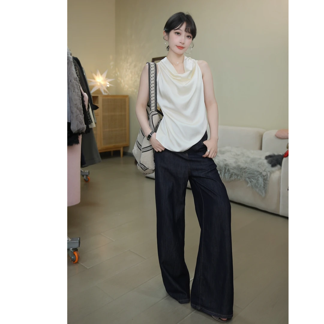 【BILU VTG】UN1CA479垂感荡领无袖衬衫BL20251005