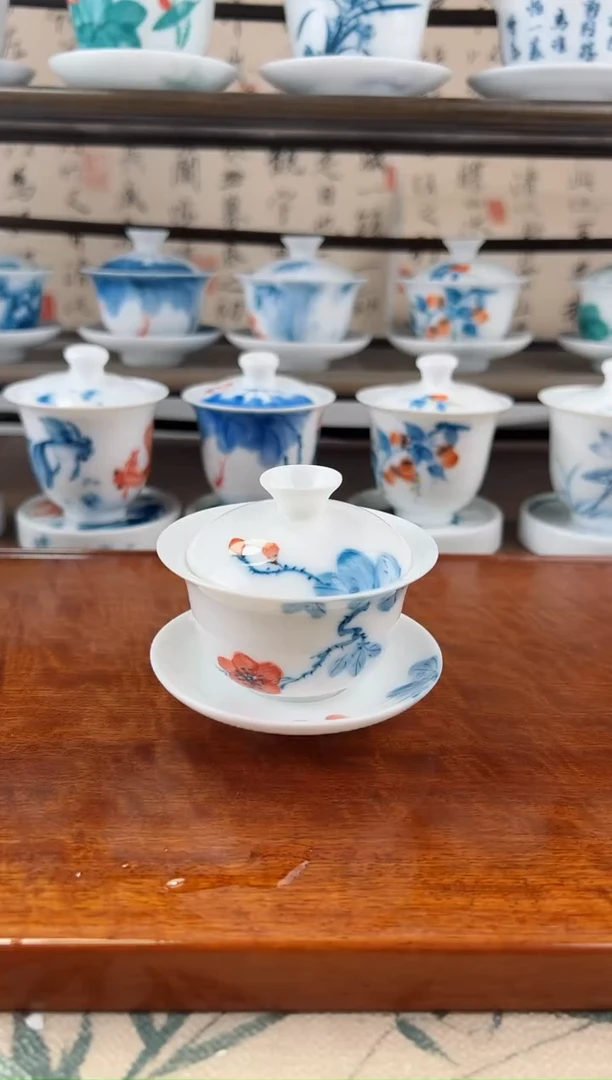 全品山茶花80ml三才盖碗