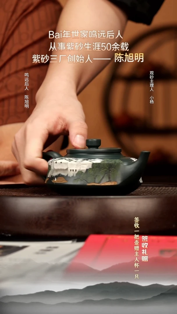 茶壶紫砂85 绿泥 周盘 300cc