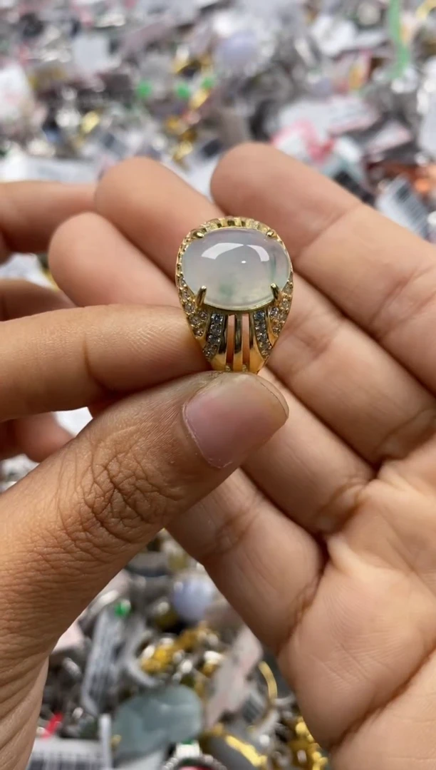 银S925镶嵌戒指翡翠333              10