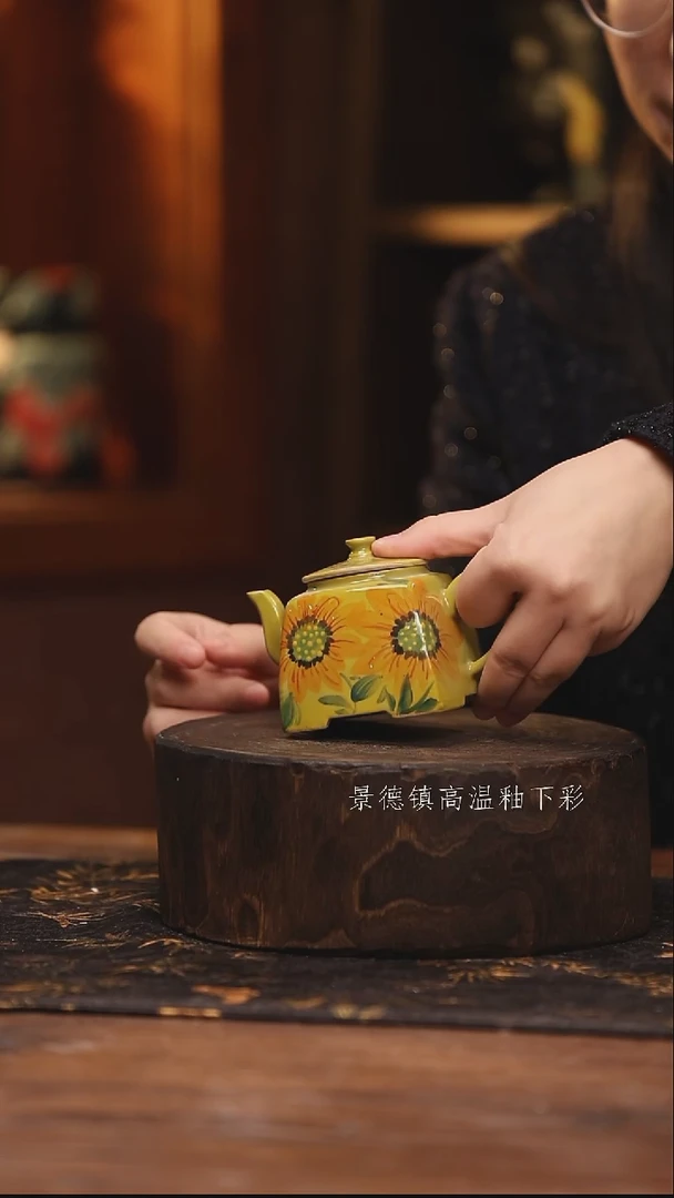 陶瓷景德镇高温釉下手绘陶瓷@L515@