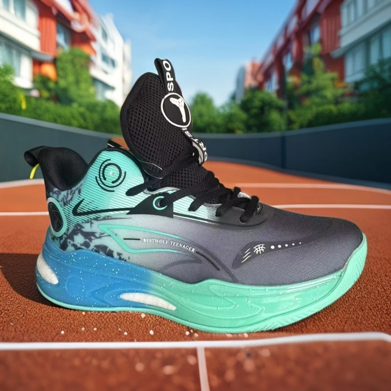 橡胶耐磨篮球鞋透气大童多色实战球鞋轻质舒适休闲