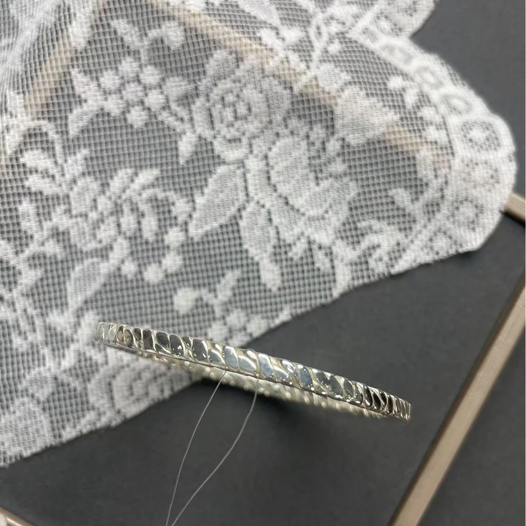 足银手镯 小众简约时尚礼物女原创足银镯子