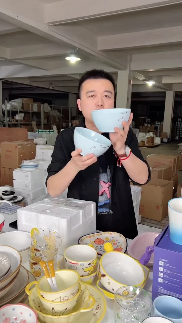 【闪购商品】D佳佰樱花语6英寸露珠韩尚碗2件套（蓝）