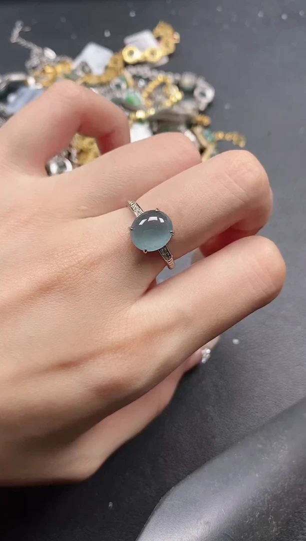 银S925镶嵌戒指翡翠5111