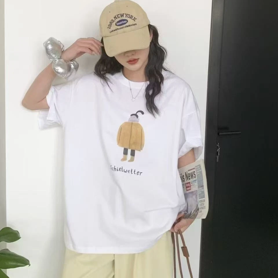 112印花女孩时尚百搭夏季短袖