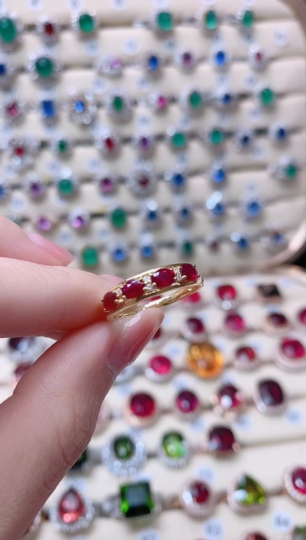 【闪购商品】红宝石18K金戒指18K金镶嵌1