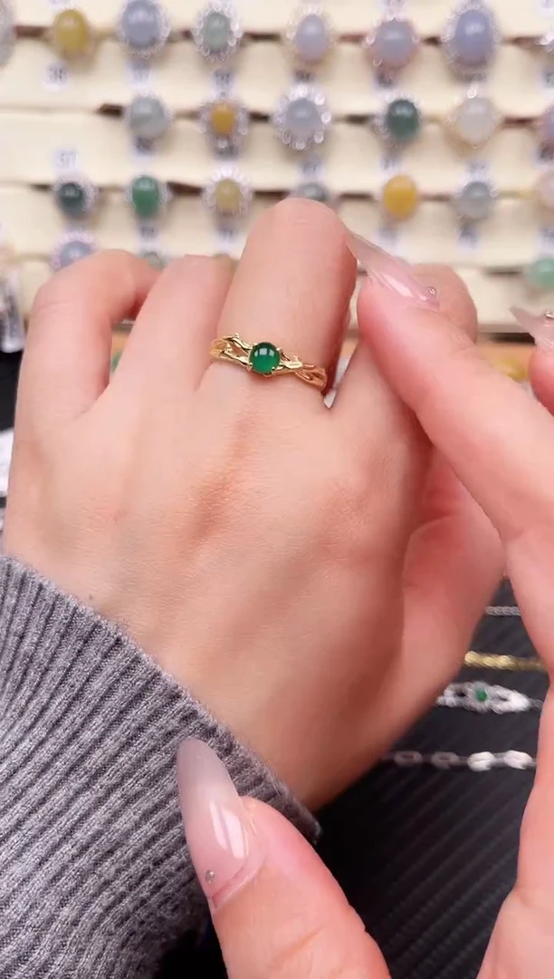 【闪购商品】翡翠戒指银S925镶嵌戒指