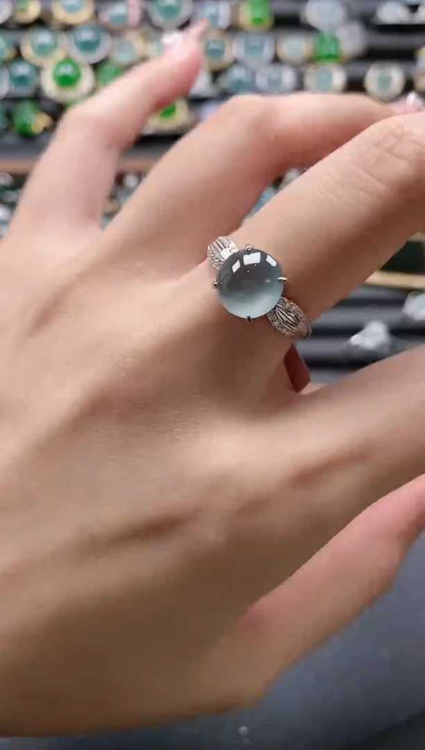 【闪购商品】翡翠戒指银S925镶嵌51151-15