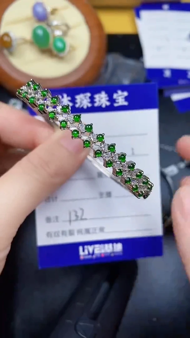 翡翠戒指银S925镶嵌1320