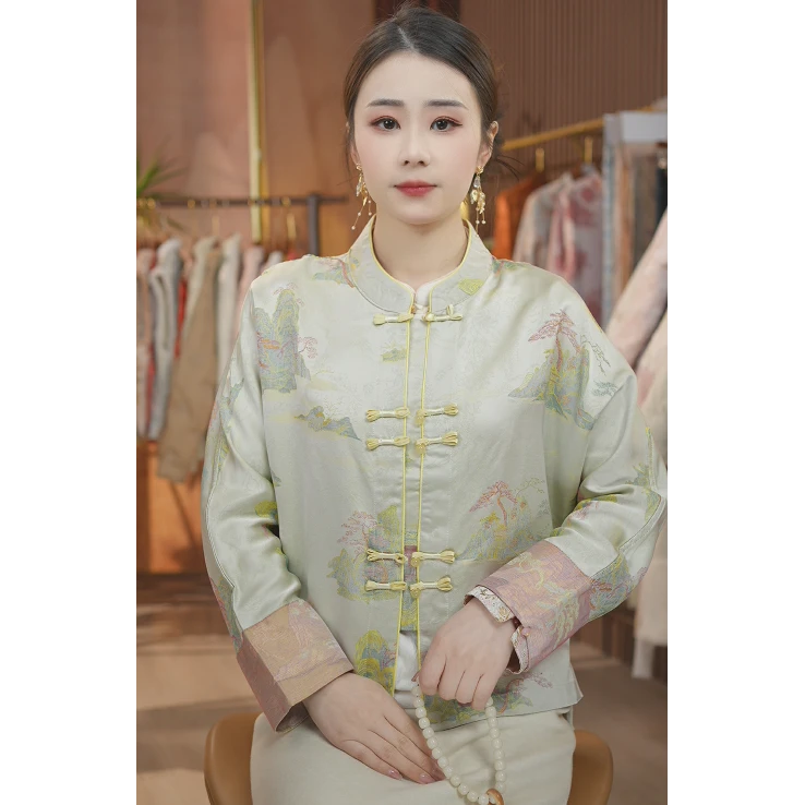 《 涧上松-外套》新中式提花复古国风休闲百搭高定上衣外套