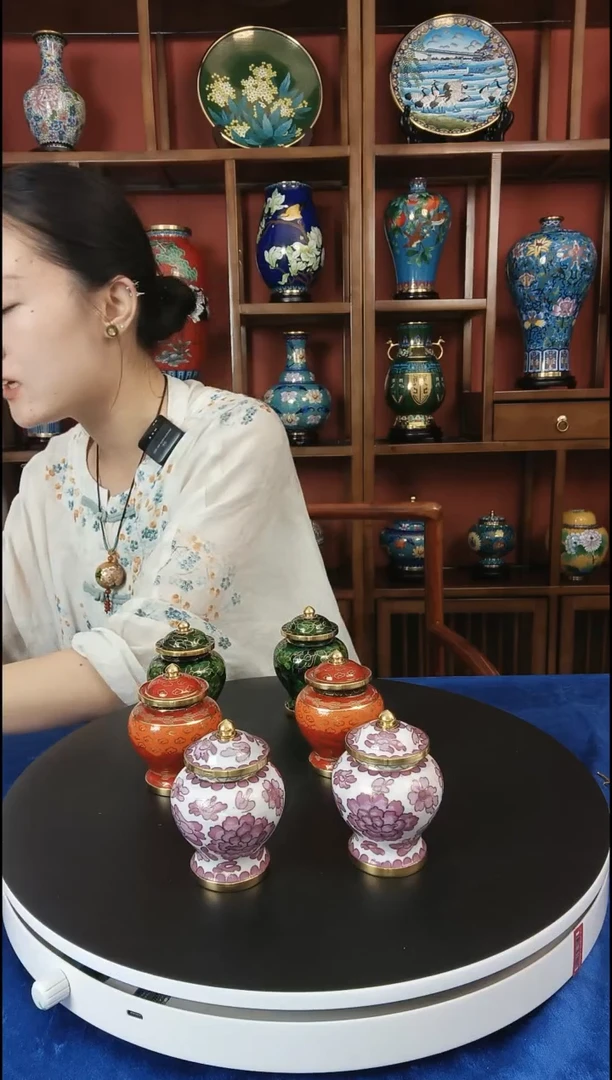手工艺品琉璃将军罐白色