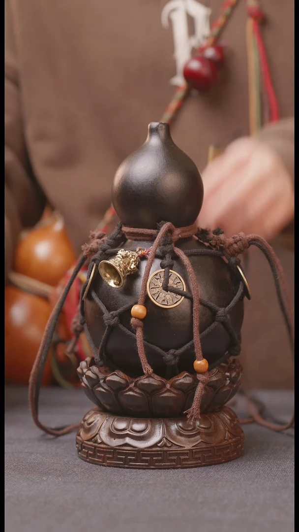 1472号链接精品大漆葫芦现货现发[一物一拍]不包含莲花底座