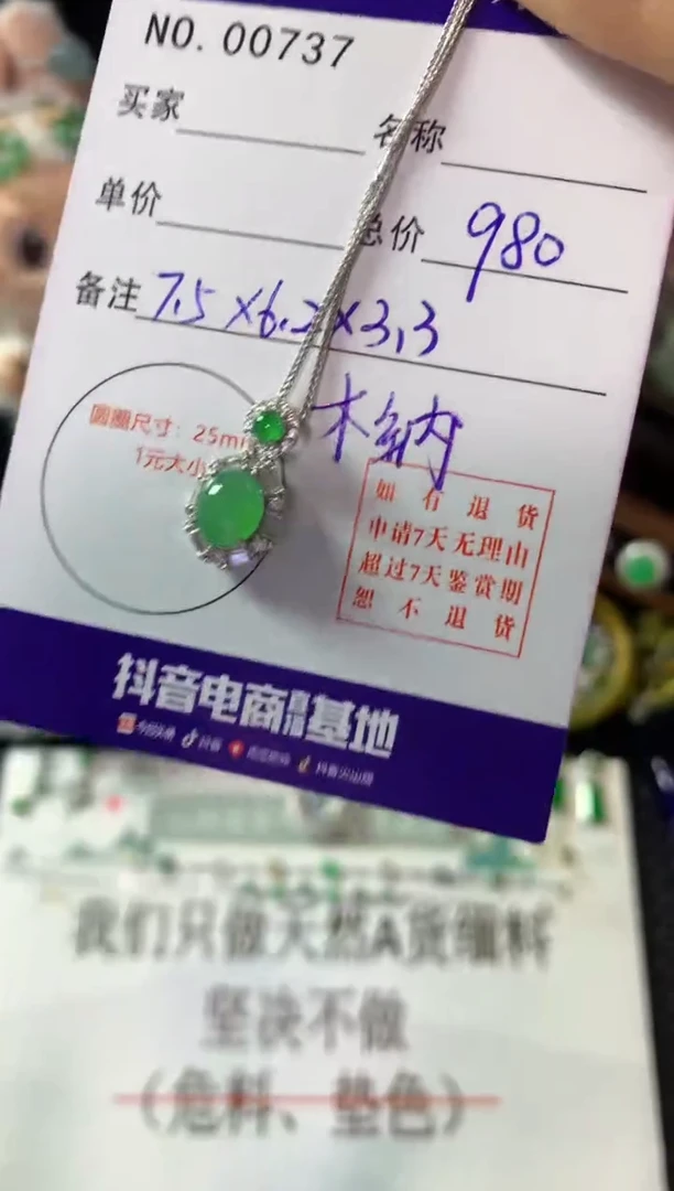 颈饰银S925镶嵌翡翠翡翠