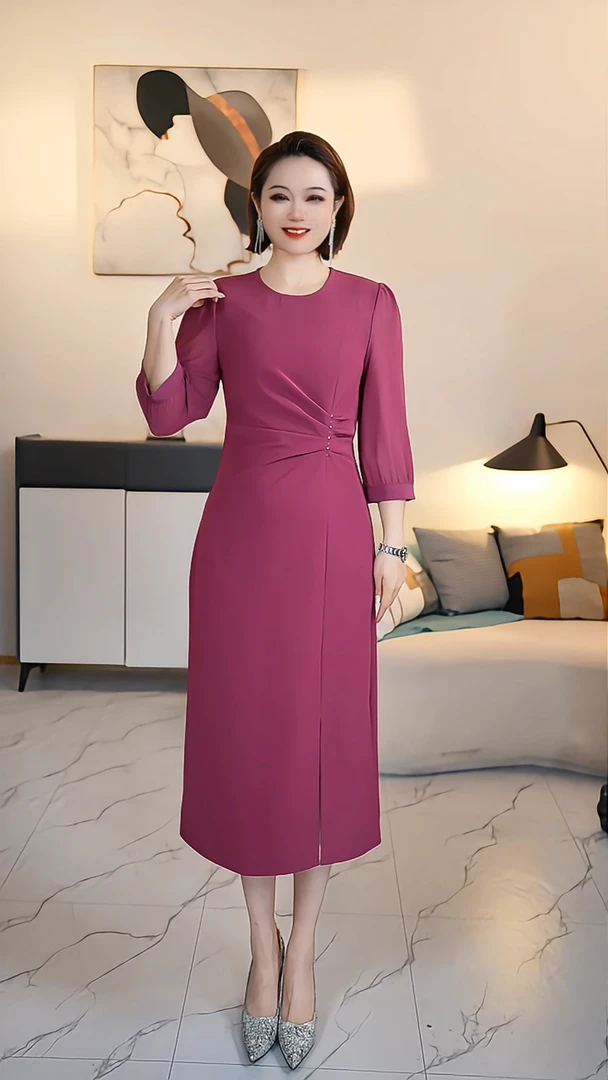 【深圳薇姐清仓】 B高端大码原创遮肉显瘦连衣裙 发顺丰  B1884