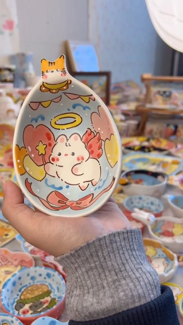 摆件陶l****l景德镇陶瓷手绘微瑕