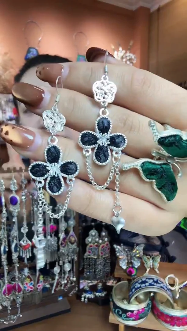 刺绣纯手工民族风耳环