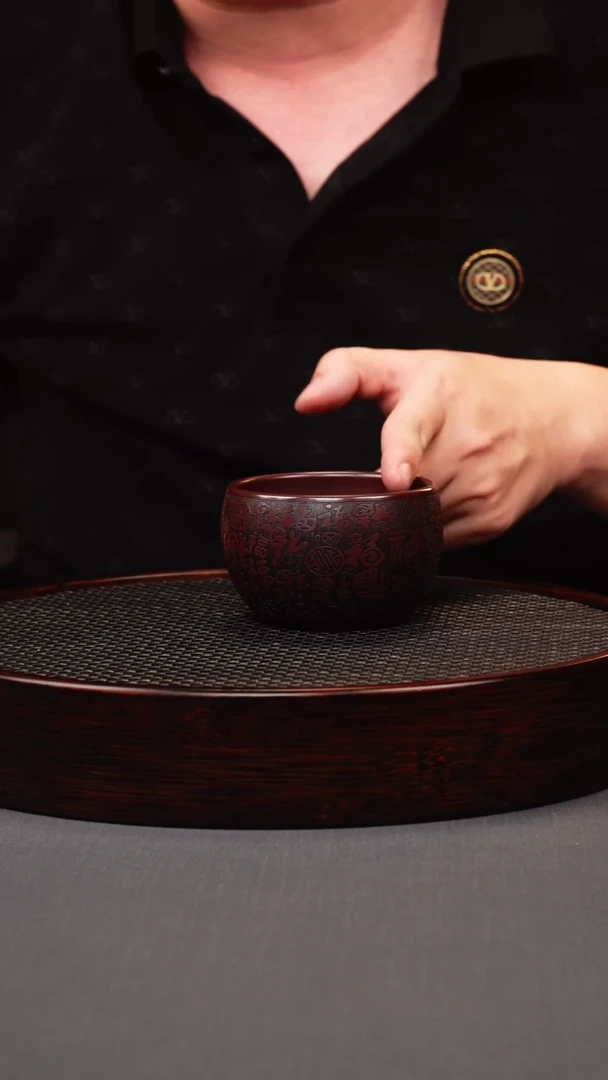 茶壶紫砂石红百福主人杯