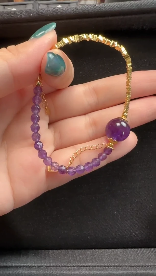 【闪购商品】紫晶手链银S925镶嵌200水晶一条