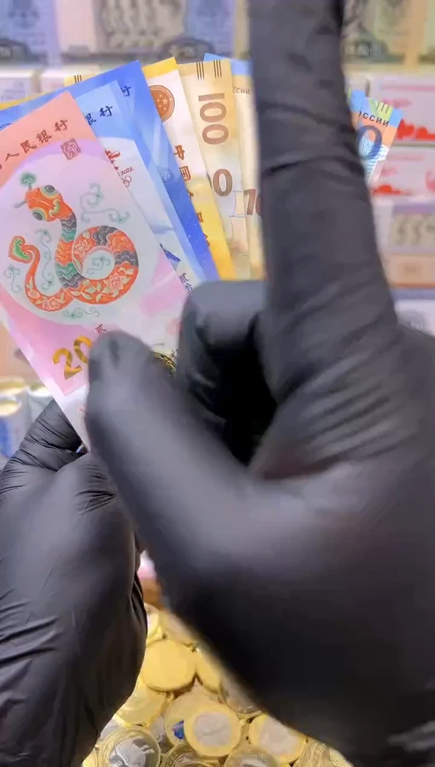 【闪购商品】合金福蛇献瑞纪念八钞一币合集（纸+塑料）