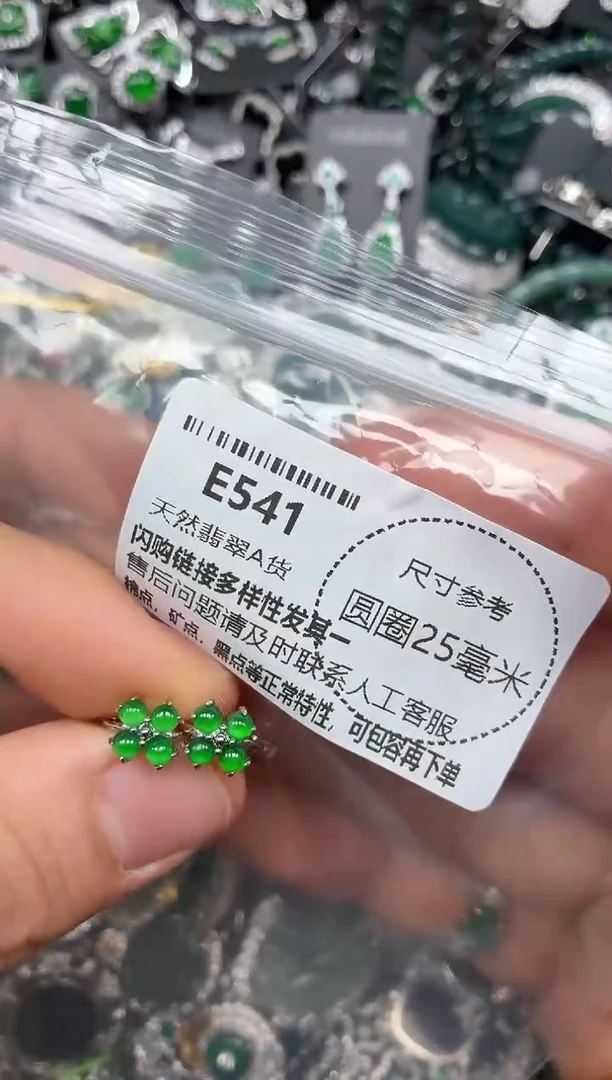 颈饰未镶嵌翡翠E541耳扣