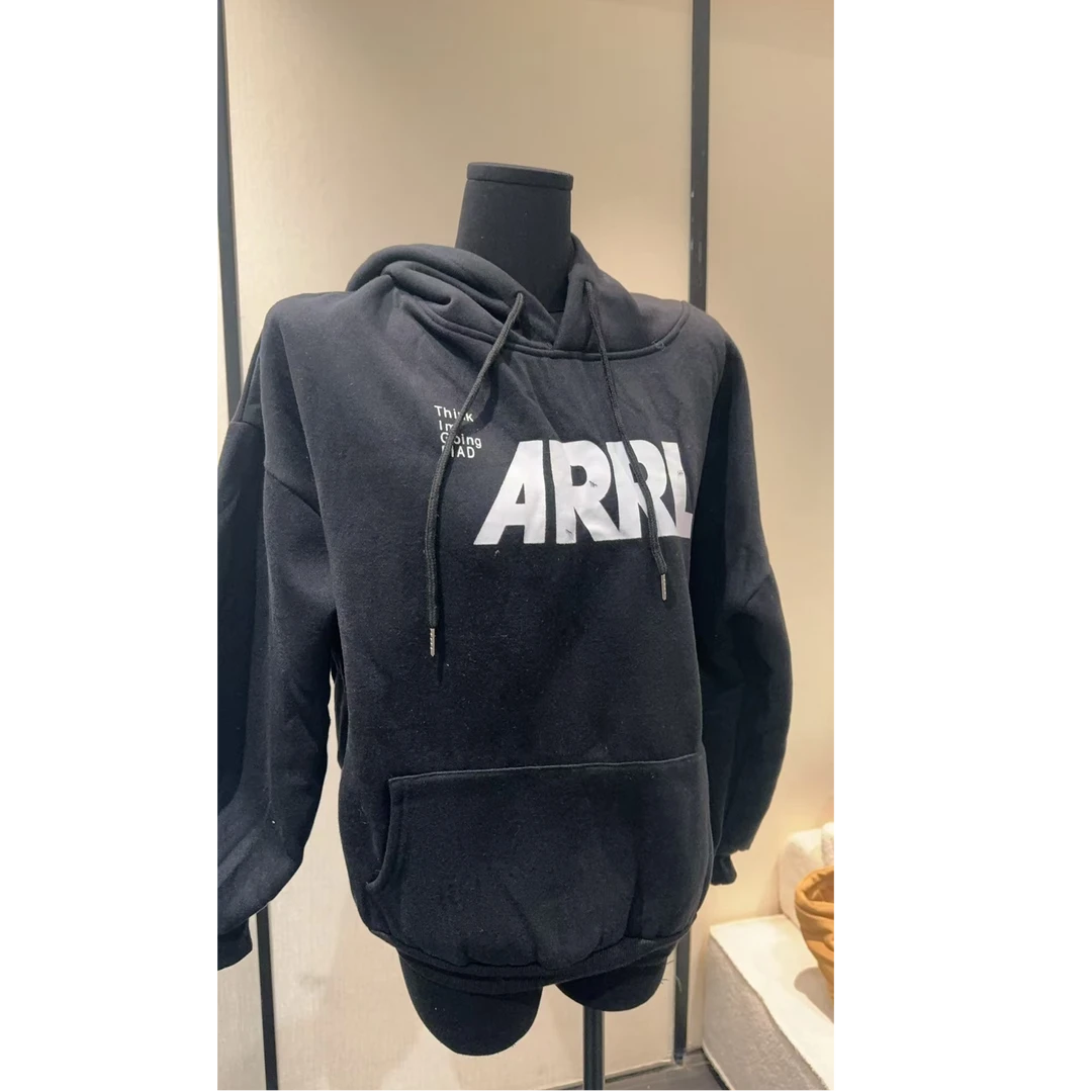 卫衣/绒衫黑色宽松印花秋冬A1062