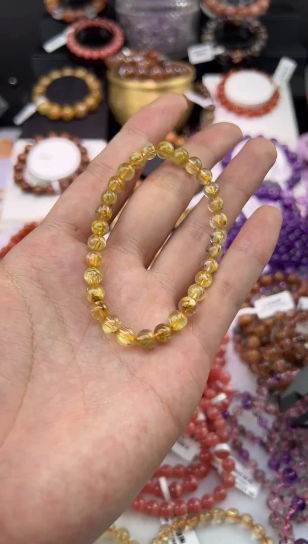 未镶嵌手串水晶金发晶6.7mm1