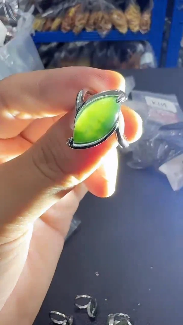 和田玉戒指银S925镶嵌095