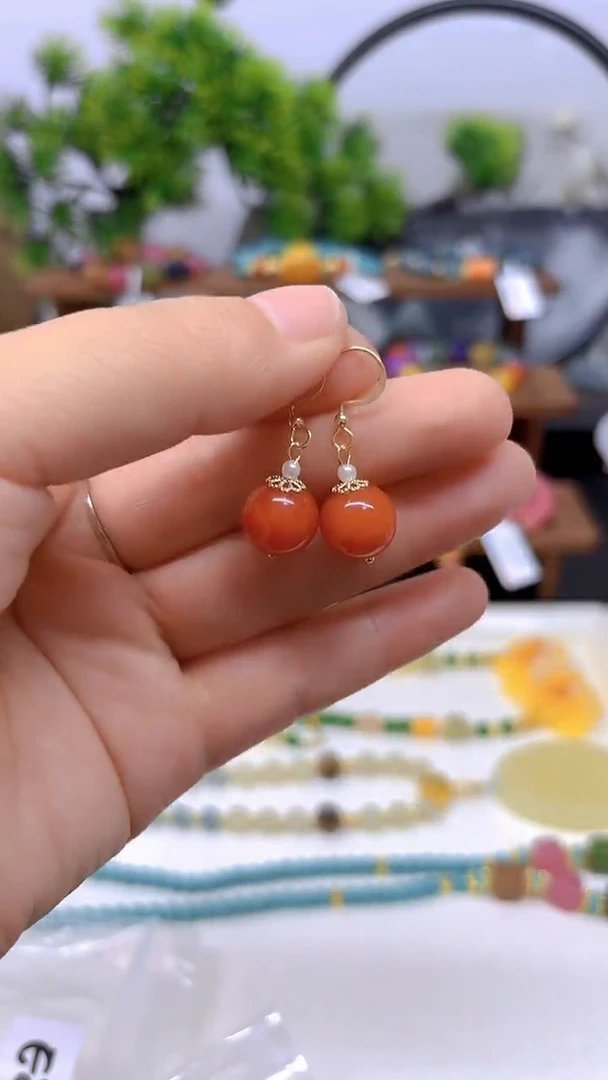 翡翠14K金镶嵌耳饰DIY款E827