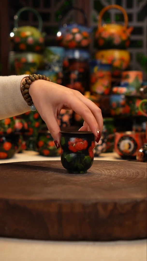 紫砂油画釉下彩手绘