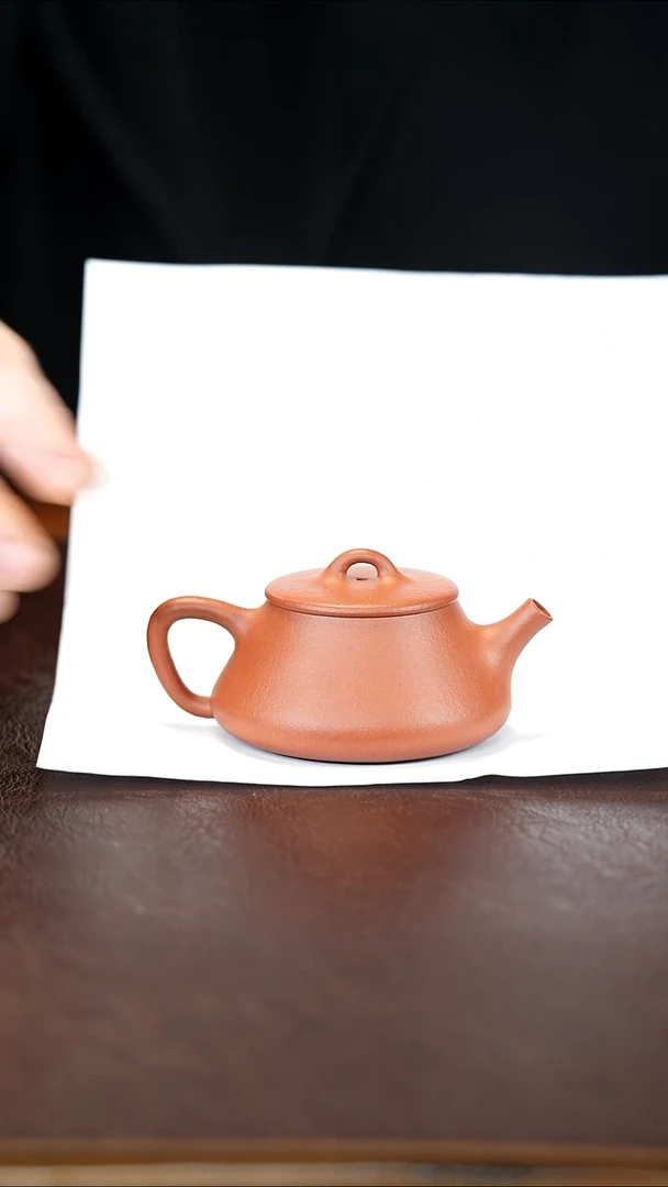 茶杯紫砂全手工 纯红降坡 160cc