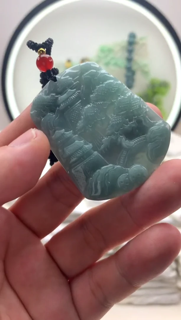 颈饰未镶嵌翡翠山水1