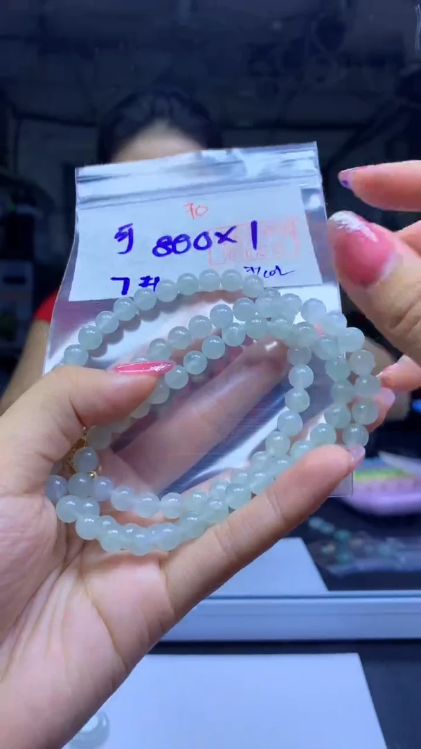 未镶嵌定制翡翠可**爱珠串#800元-毛货需精细抛光