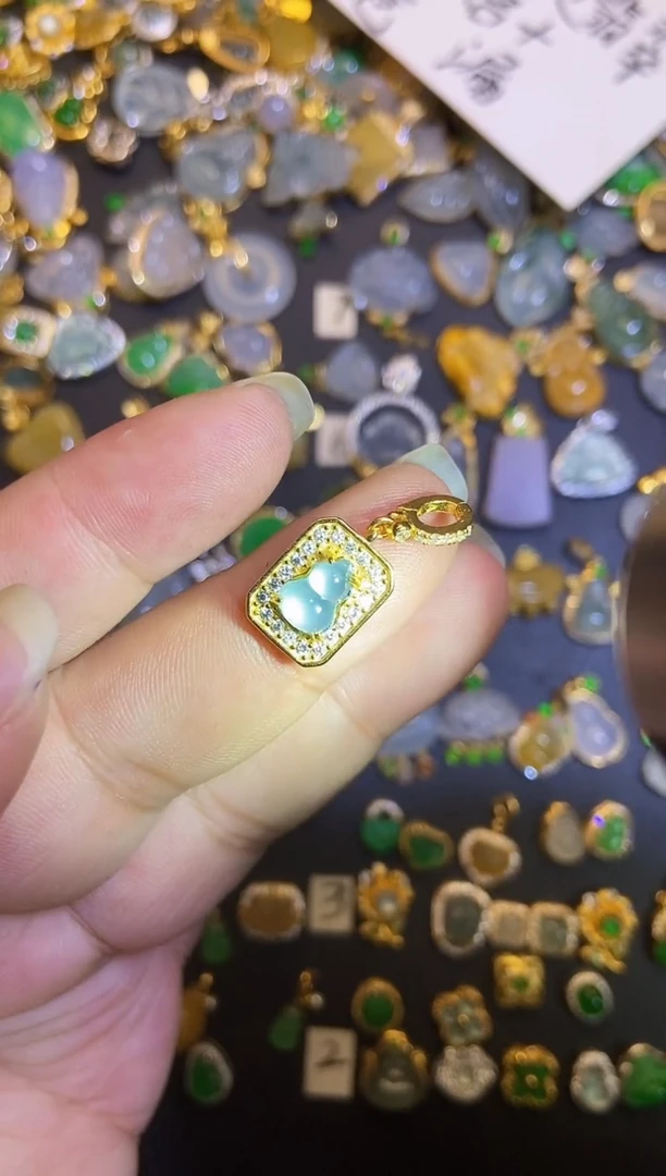 吊坠(不含链)银S925镶嵌翡翠1