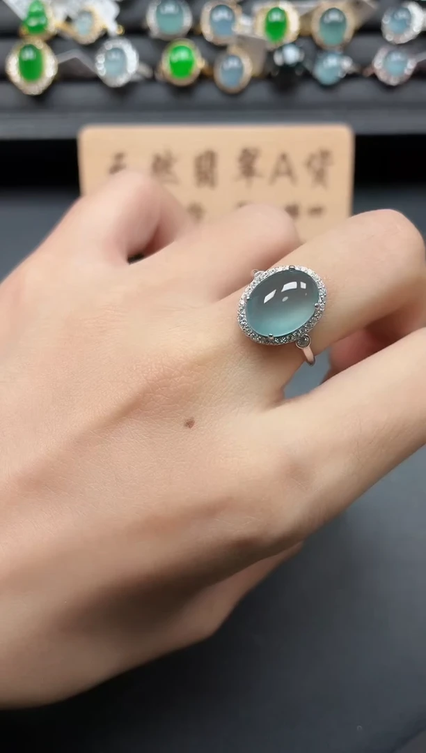 银S925镶嵌戒指翡翠111