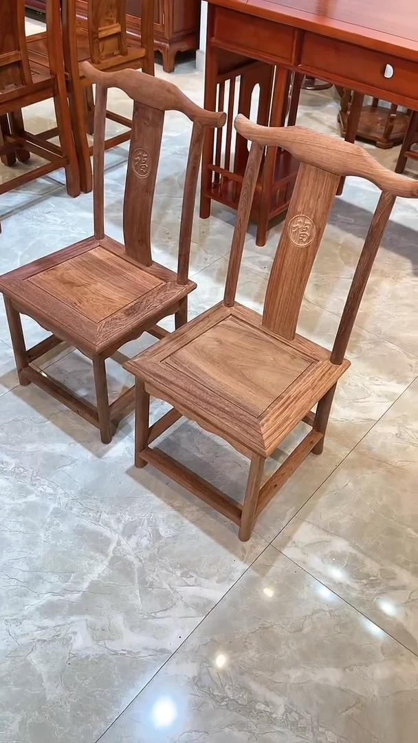 花梨木类成套家具大果紫檀小靠背白胚两张37*35*34