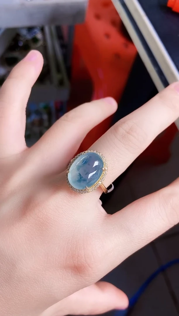 翡翠戒指银S925镶嵌416549