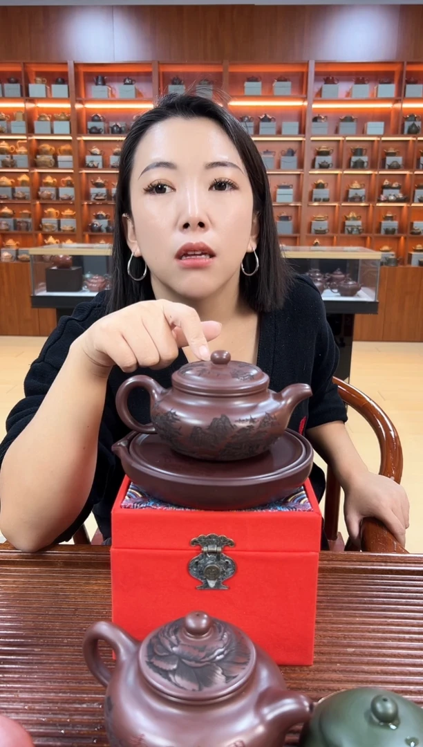 茶壶紫砂黄鹤楼山水大品仿古 家藏老泥 罗圆